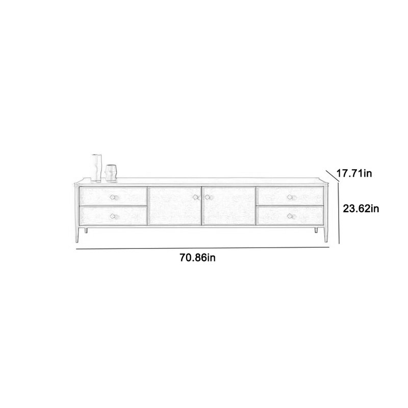 Storage spacious TV cabinet, 70.86"