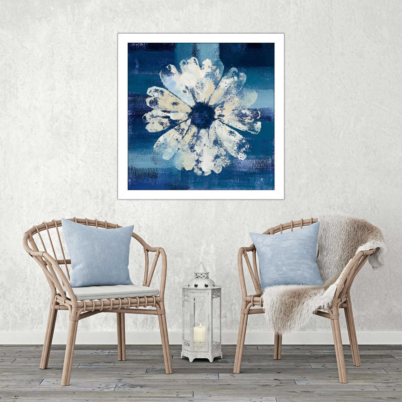 «Ocean Bloom II», reproduction sur toile, H 25,5 po x l 25,5 po x P 1 po, Cadre blanc