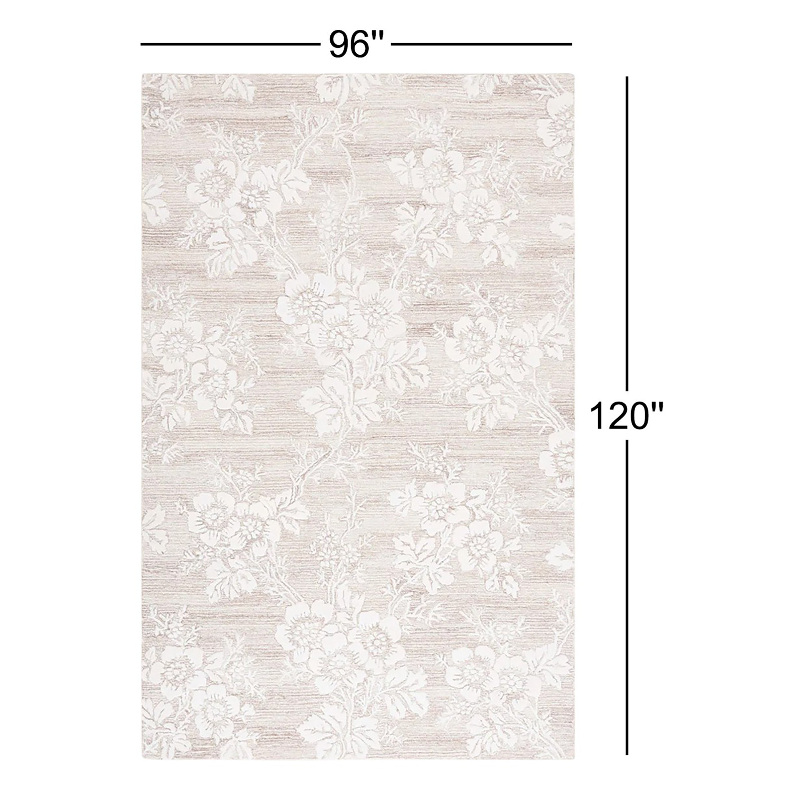 Hand-Tufted Wool Floral Rug, Rectangle 8' x 10'