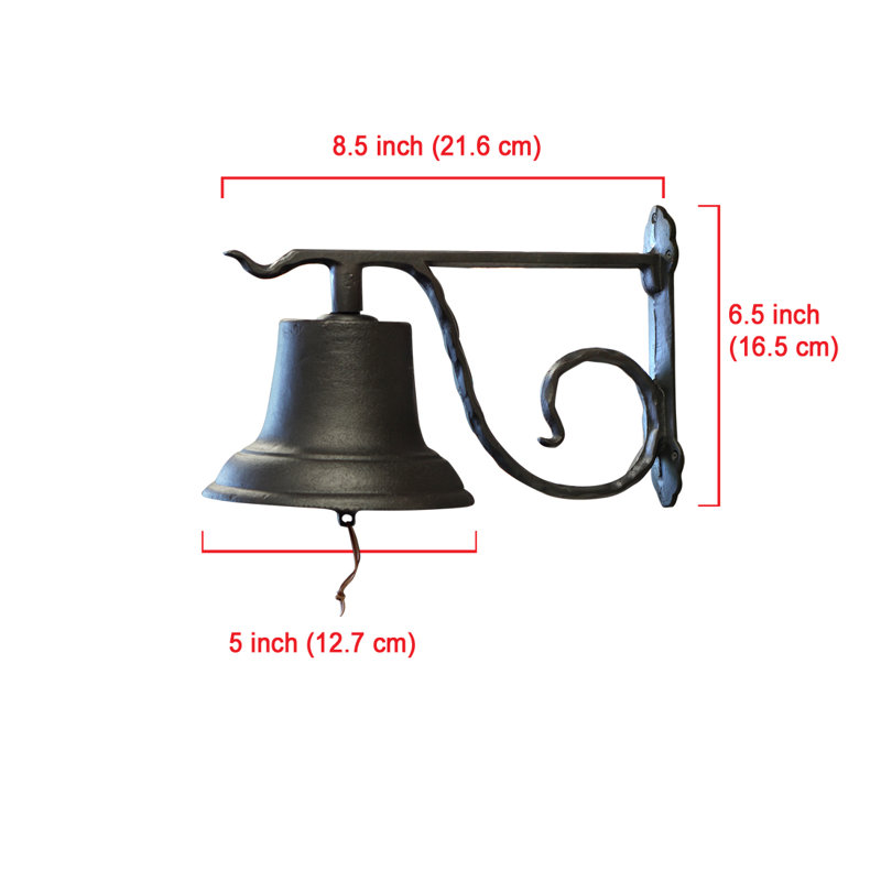 Sonnette suspendue, Rouge, H 6,5 po x l 5 po x P 8,5 po