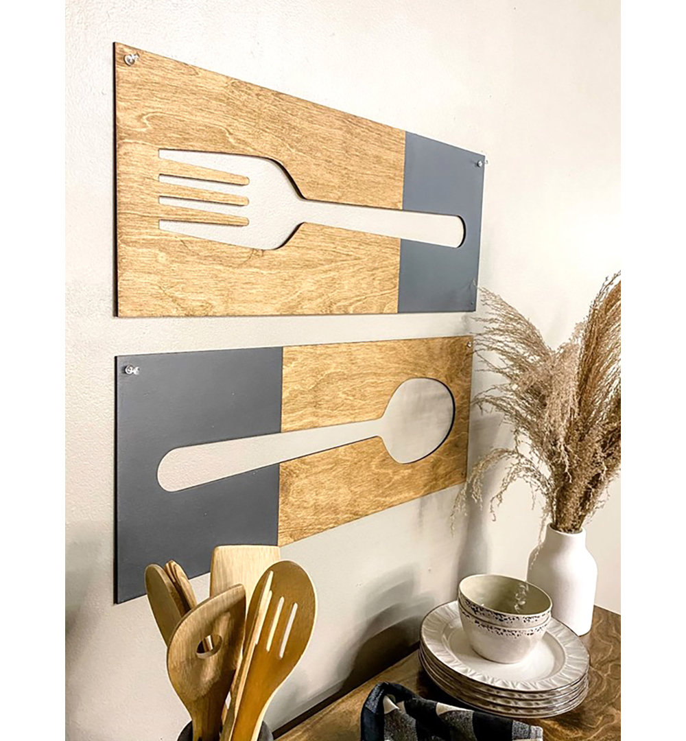 2 Piece Fork & Spoon Wall Décor Set Lark Manor™ 