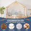 Lit simple pour enfant Montessori en bois massif avec toit à baldaquin et grands garde-corps doubles certifiés PCC-186553734-186553735