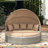 5-Piece Round Outdoor Rattan Sectional Daybed With Retractable Canopy-101474277-101474272