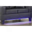 Causeuse en tissu de PVC avec lumière DEL et chargeur USB, noir