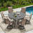 Patio Tables 47 In Metal Round, Modern Slat Top For Backyard Poolside