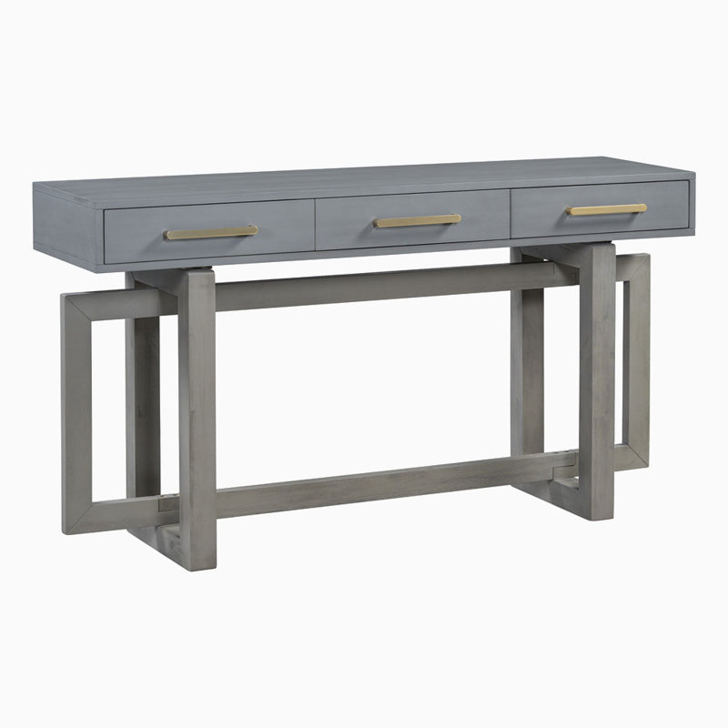 Elegant Console Table with Three Drawers, Grey