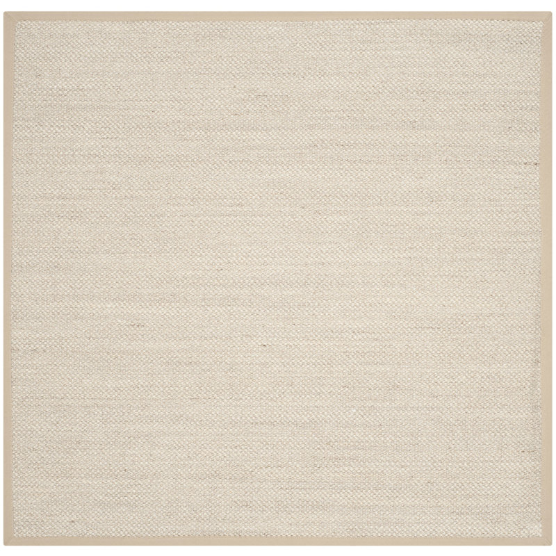 Kiki Jute/Sisal Marble/Linen Area Rug, Square 6'