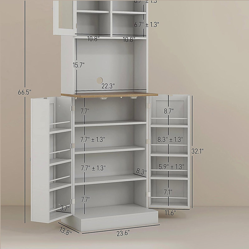 Armoire à micro-ondes avec tablettes réglables, grand garde-manger et huche de cuisine