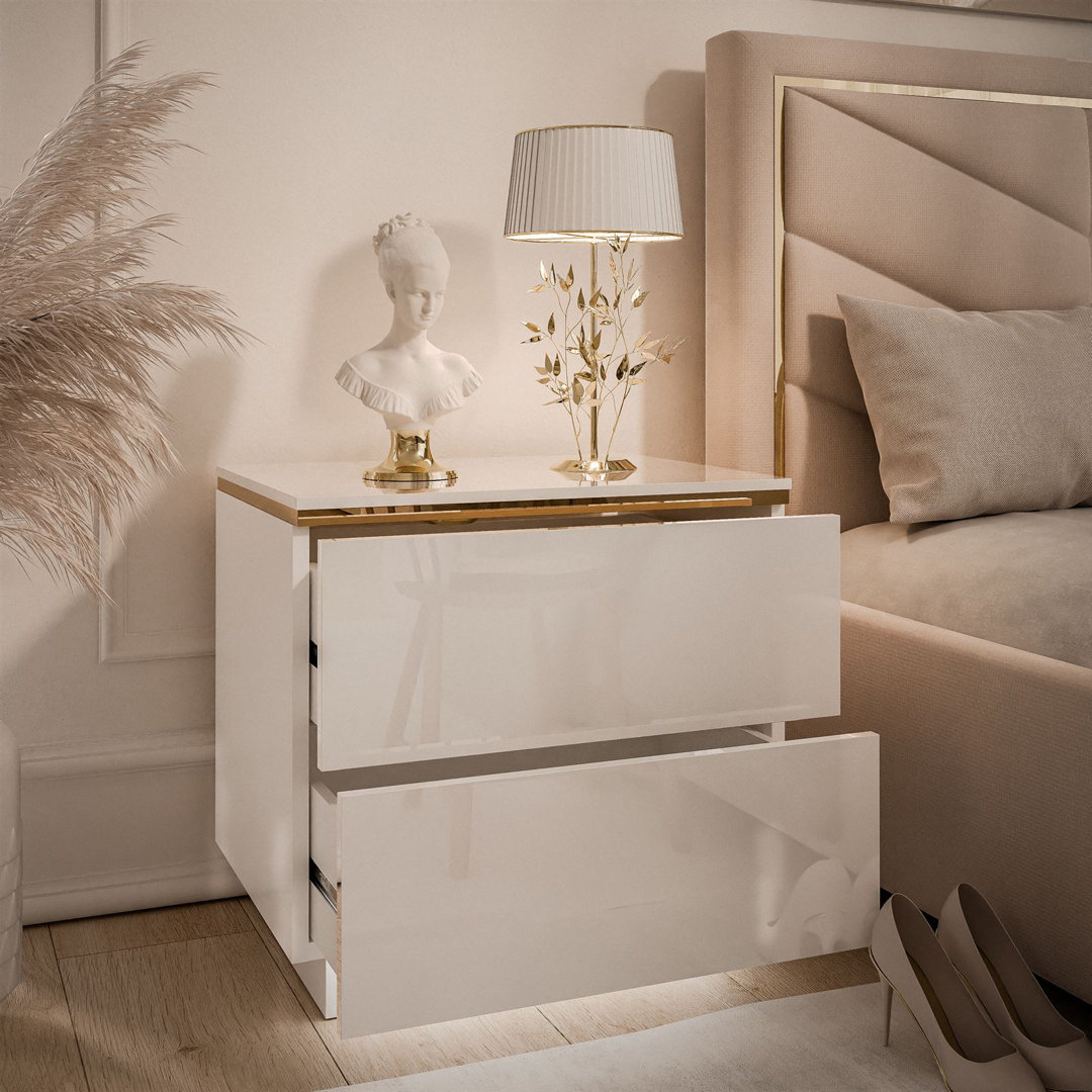 50cm W Manufactured Wood Bedside Table