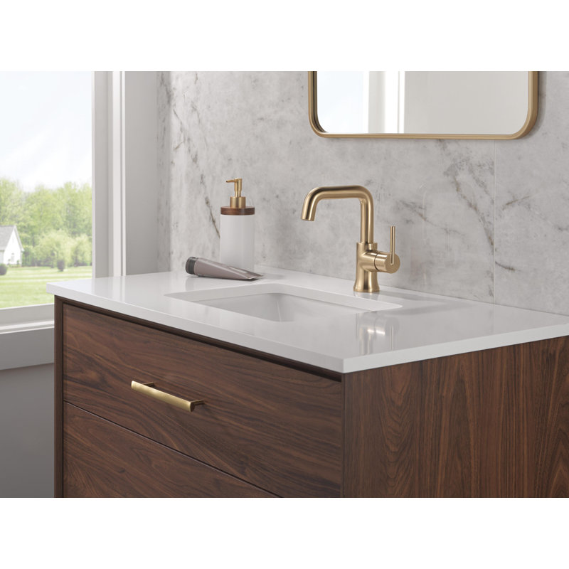 Single Handle Bathroom Faucet, Champagne Bronze
