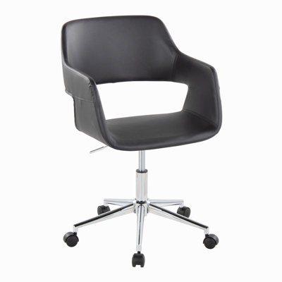 Contemporary Task Chair In Chrome Metal