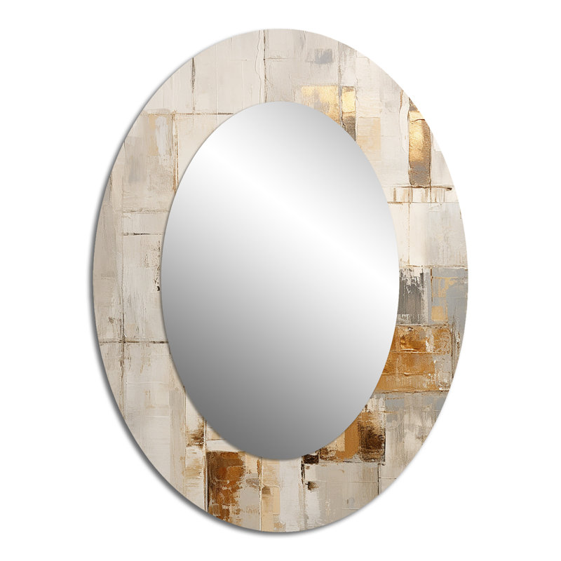 Minimalisme moderne scandinave sérénité Art III - Miroir mural moderne ovale, 40 po x 30 po