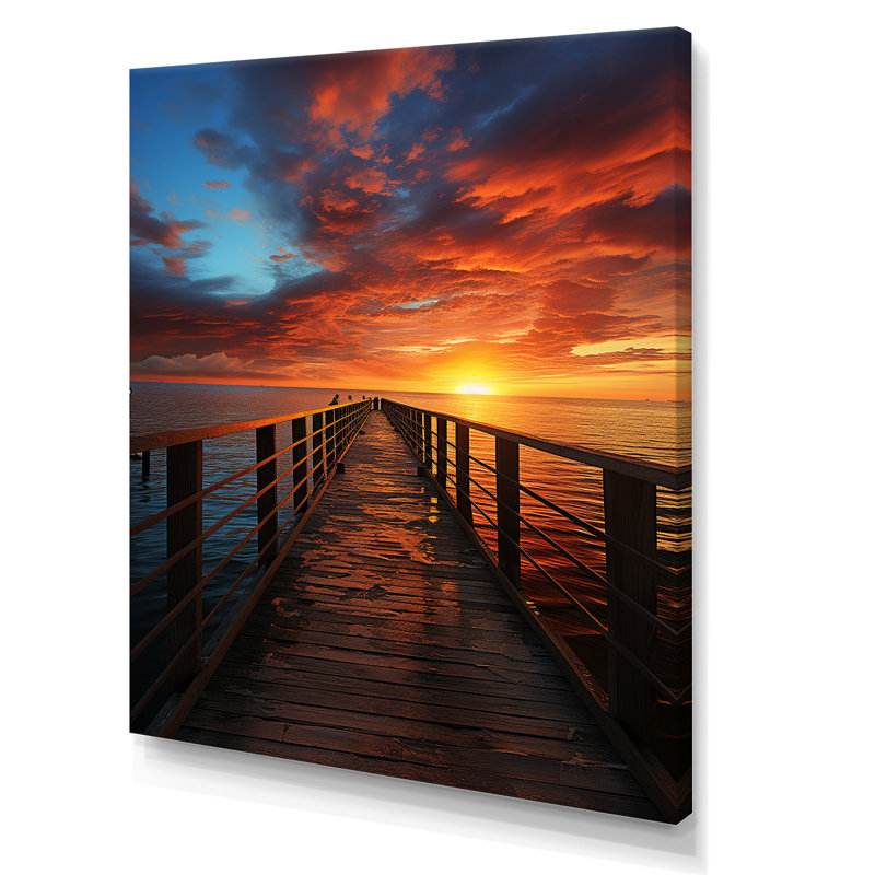Yentin Sunrise At The Peer sur impression sur toile, H 32 po x l 16 po x P 1 po, Toile tendue