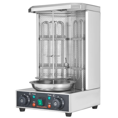 Machine à shawarma, capacité de 6 kg, cuiseur à shawarma de poulet avec 2 brûleurs, four électrique vertical de 50 °C à 300 °C, rôtissoire, gyro et machine à kebab pour usage domestique/commercial