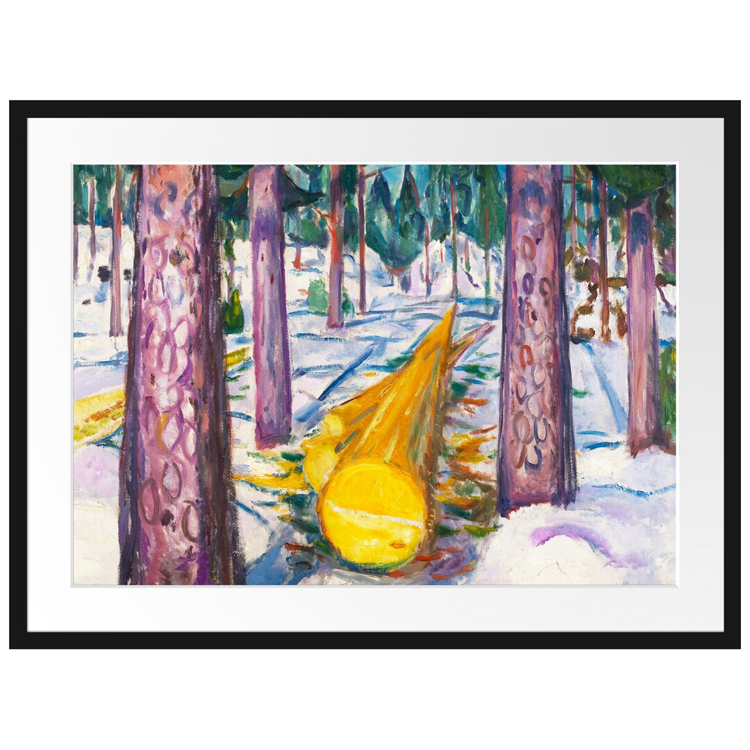 Gerahmter Kunstdruck Yellow Tree Trunk von Edvard Munch