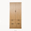 Armoire de cuisine 72 pouces à cannelures modernes avec 2 grands tiroirs et support à épices 8 portes, chêne-133394569
