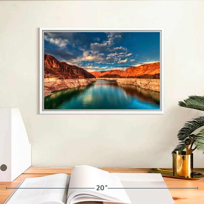 Hoover Dam, Lakeside Mountain, Cadre flottant blanc, 13 po x 9 po