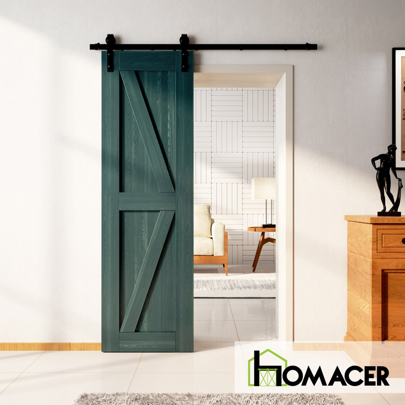 Porte en bois de pin massif 5-en-1 de conception unique non assemblée seulement, Pin royal, 22 po x 80 po