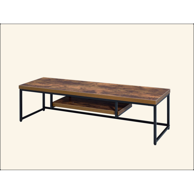 Bob Weathered Oak & Black Metal Finish TV Stand