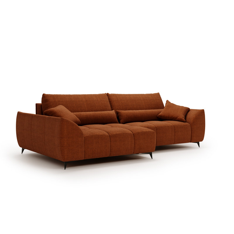 3 Seater Corner Sofa, Orange, Left Hand Facing