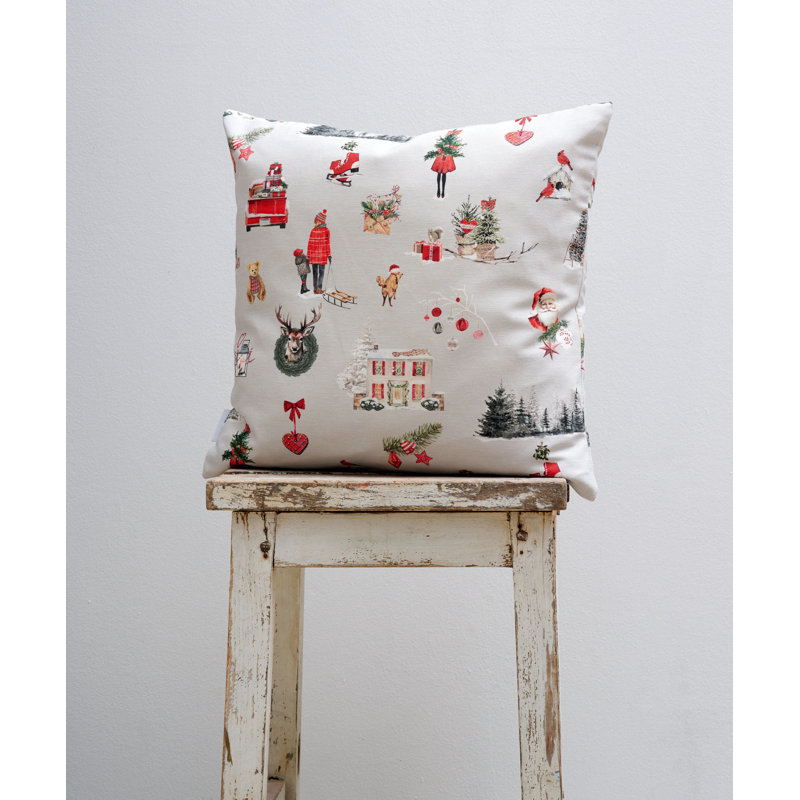 Winterwelt Cushion, 39cm x 39cm, Square, Grey/Brown/Blue