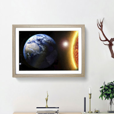 The Sun and Earth - Picture Frame Painting Print