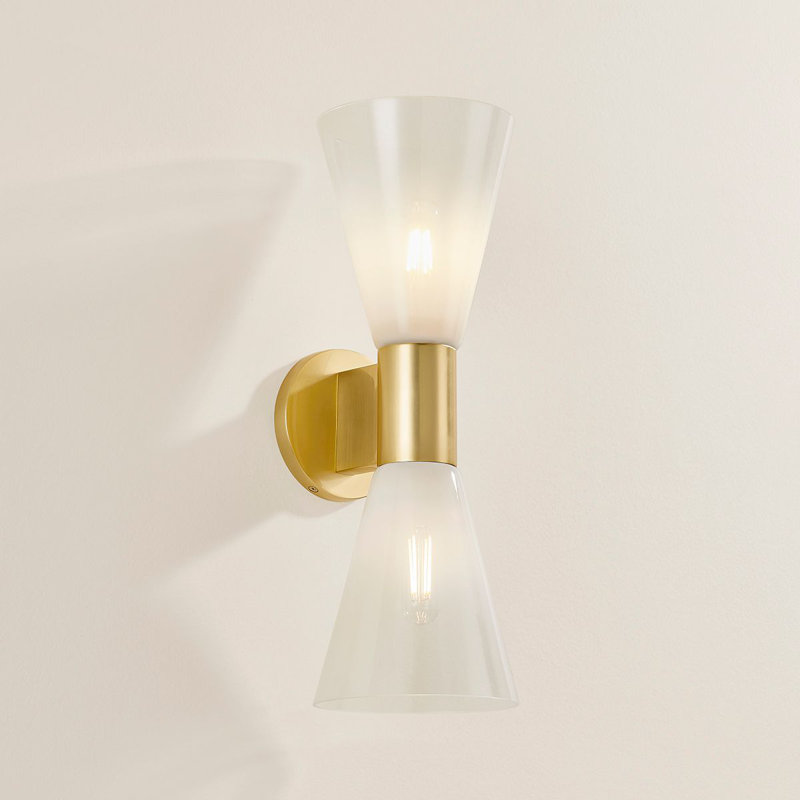 Alma 2 Light Wall Sconce, Antique Brass
