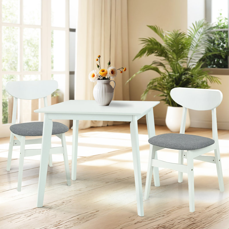 Four Leg Dining Set, White