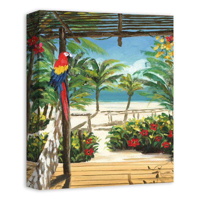 Porche tropical sur toile, H 14 po x l 11 po x P 1,25 po