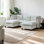 Canapé modulaire 96,5 po pour salon, canapé rembourré en chenille douce avec rangement, canapé 3 places avec deux repose-pieds en forme de U