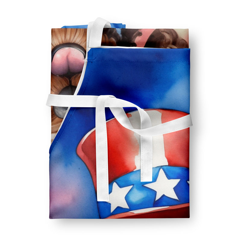 Patriotic American Apron, Brown Labradoodle