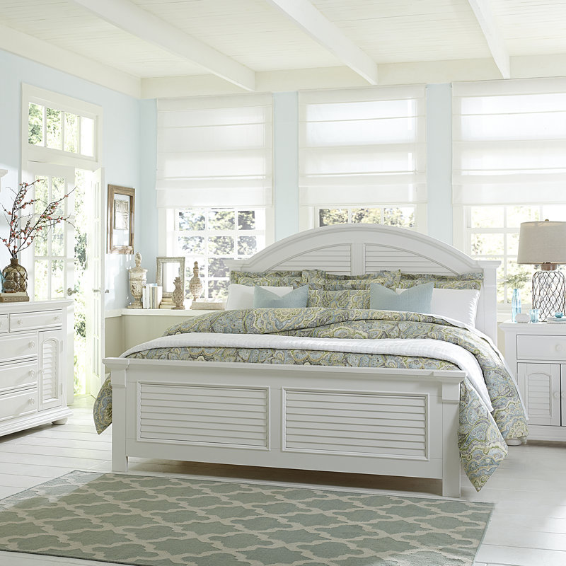 Ensemble de lit grand, commode et miroir Alvy, Grand