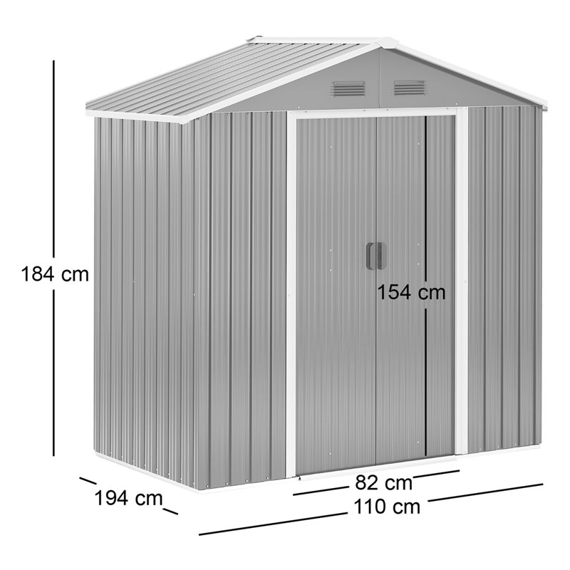 Bhola 6.5ft x 3.5ft Metal Garden Shed