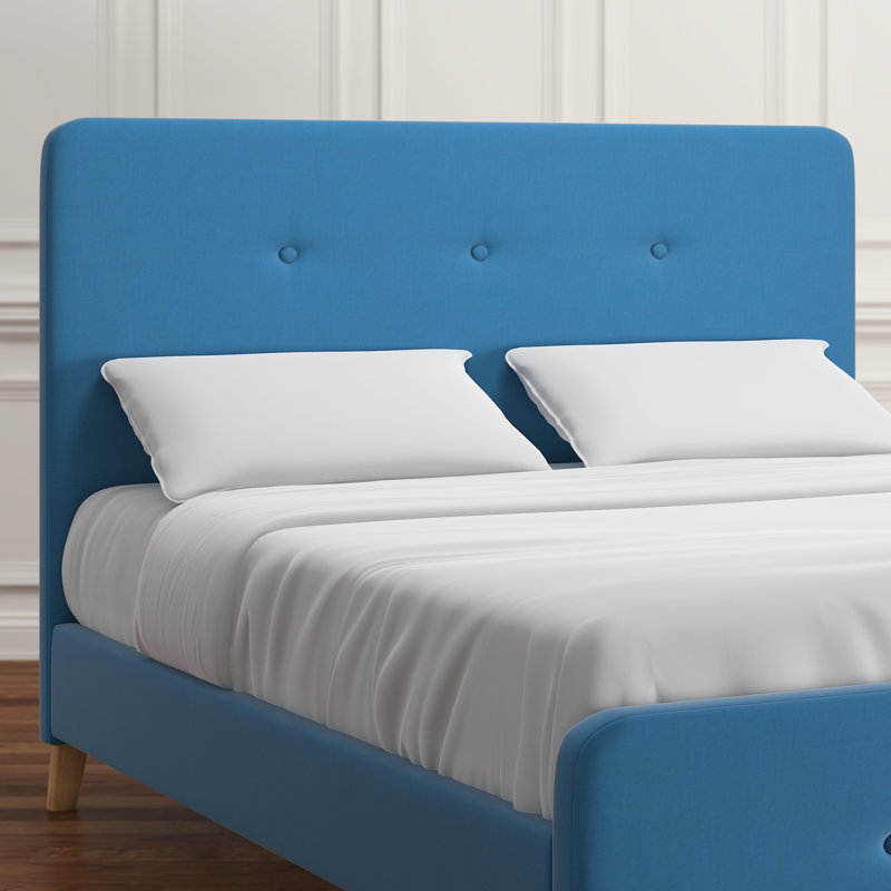 Staton Upholstered Headboard, Blue, Queen