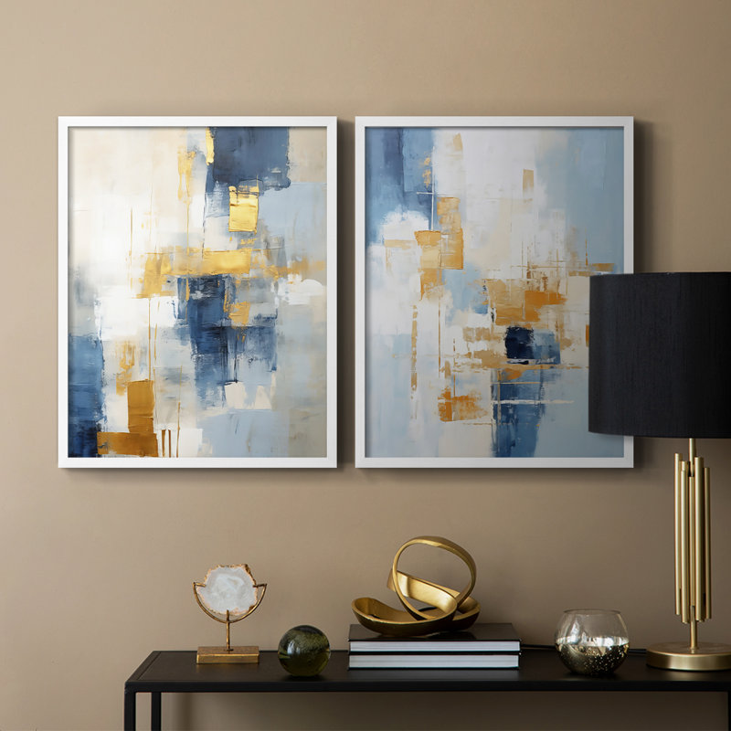 Série ABSTRACT Dxxxv - reproduction encadrée de qualité supérieure - prête à être accrochée - aucun clou requis - aucun clou requis