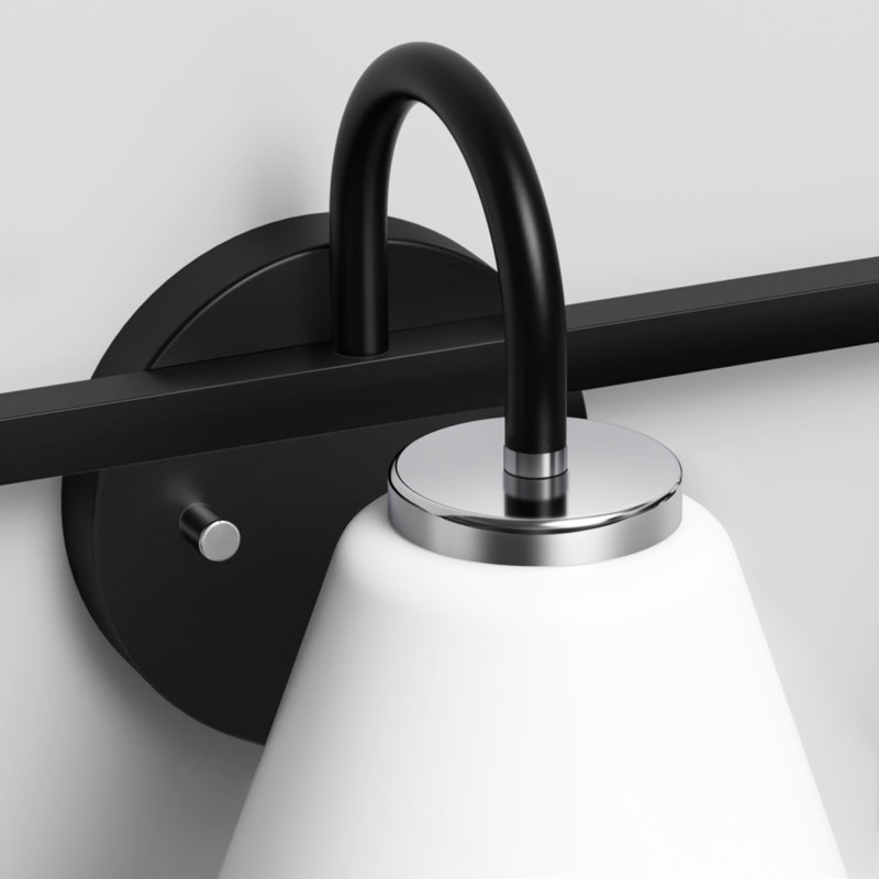 Luminaire contemporain à 3 lumières avec abat-jour en verre lait Charboneau