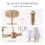 Luminaire de salle à manger à 6 lumières de style lustre moderne doré avec abat-jour en tissu blanc