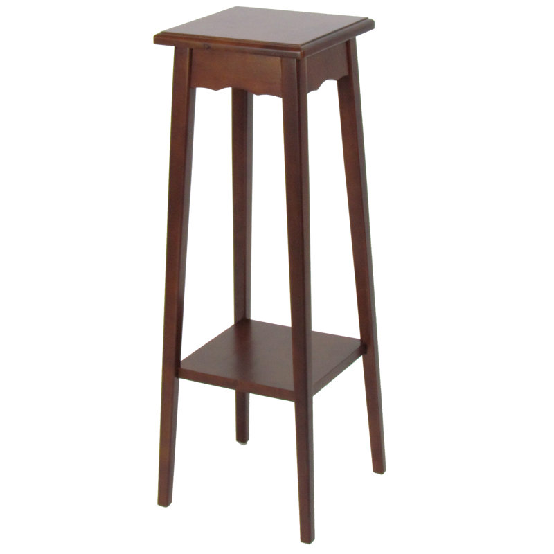 Solid Wood Oak Plant Stand 2 Tier, 39" H x 12" L x 12" D