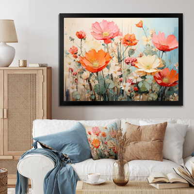 Représentation de cactus beige corail multicolore, reproduction sur toile