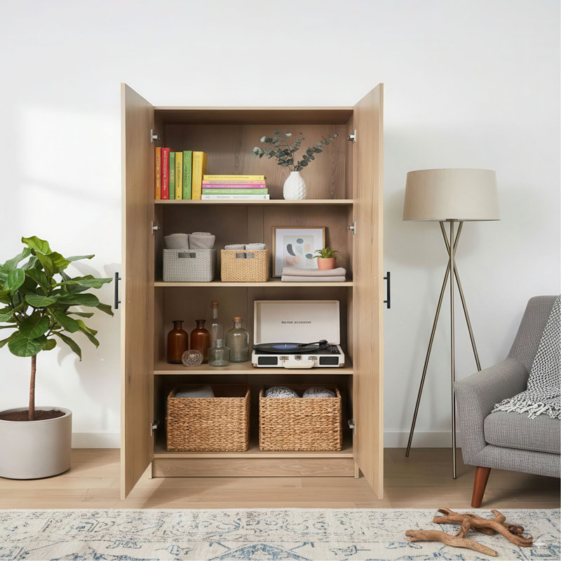 Armoire de rangement polyvalente Modex, Chêne