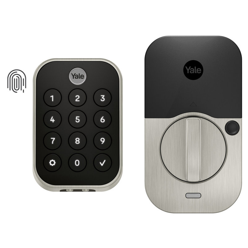 Verrouillage intelligent sans clé à 2 touches avec lecteur d'empreintes digitales et Bluetooth Yale, Nickel satiné, Bluetooth