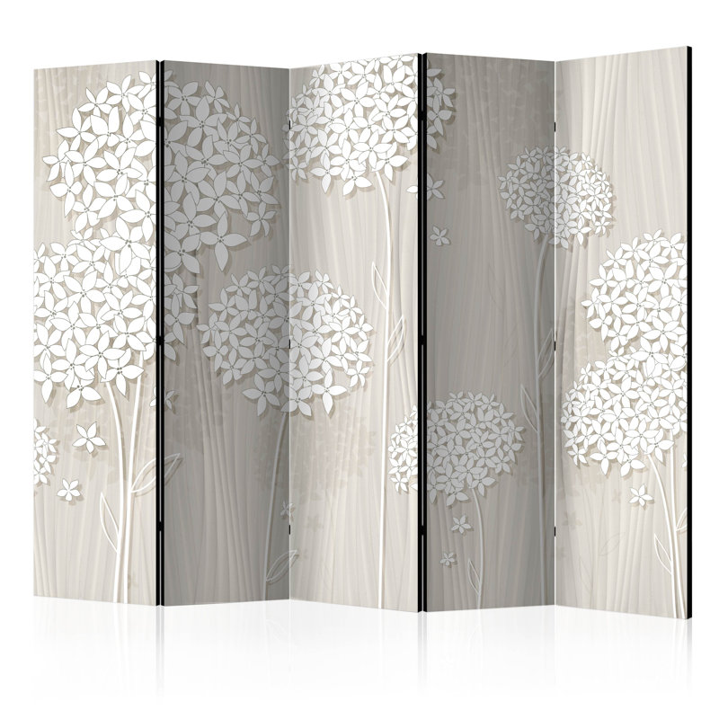 225cm W x 172cm H 5 - Panel Wood Folding Room Divider