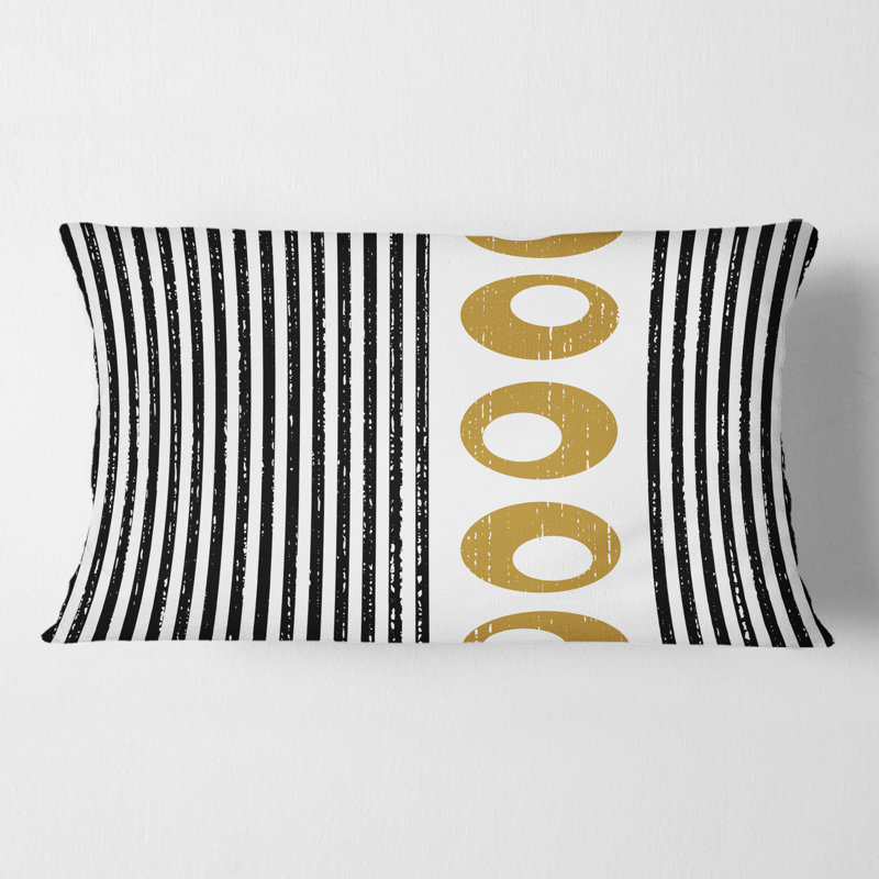 Coussin décoratif vertical à motif géométrique rétro I - Mid-Century