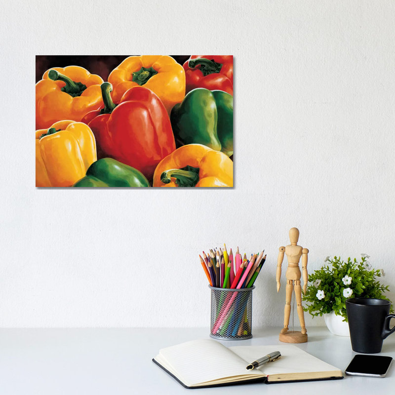 Peperoni by Stefania Mottinelli - Wrapped Canvas Print, 20.32 cm H x 30.48 cm W
