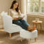 Upholstered 27" Wide Barrel Chair with Ottoman-213654936