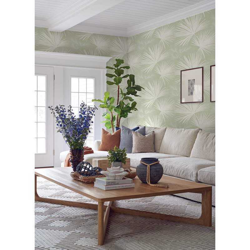 Hatteras Palms Wallpaper, Green