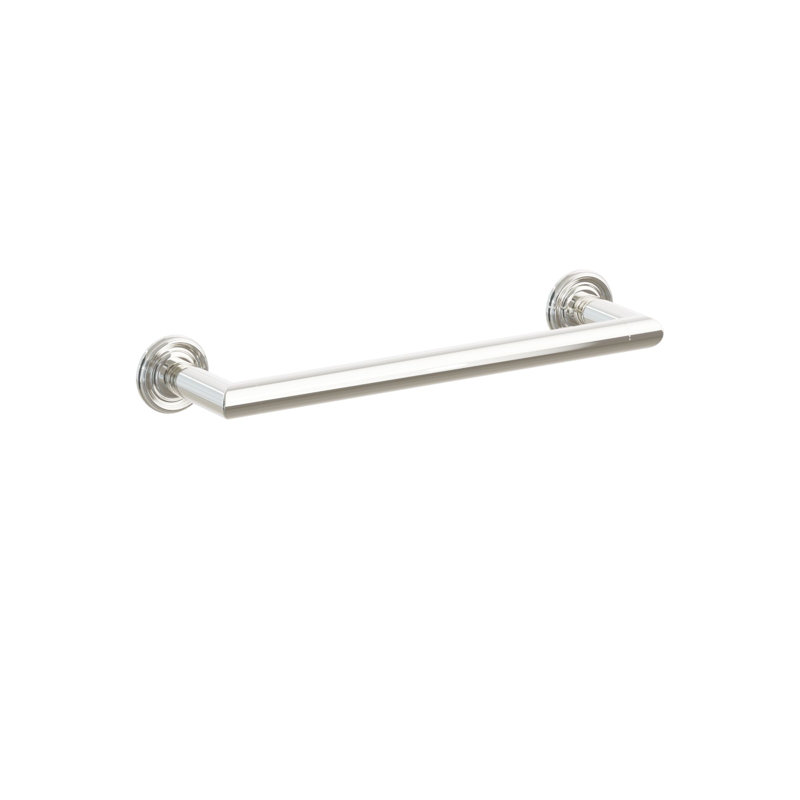 Porte-serviettes Emtek Modern Tubular Brass avec petite rosette, centre à centre, Nickel poli, H 2 po x l 14 po x P 3,25 po