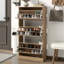 Armoire de rangement pour chaussures à 3 tiroirs, range-chaussures en bois à 3 niveaux pour vestibule
