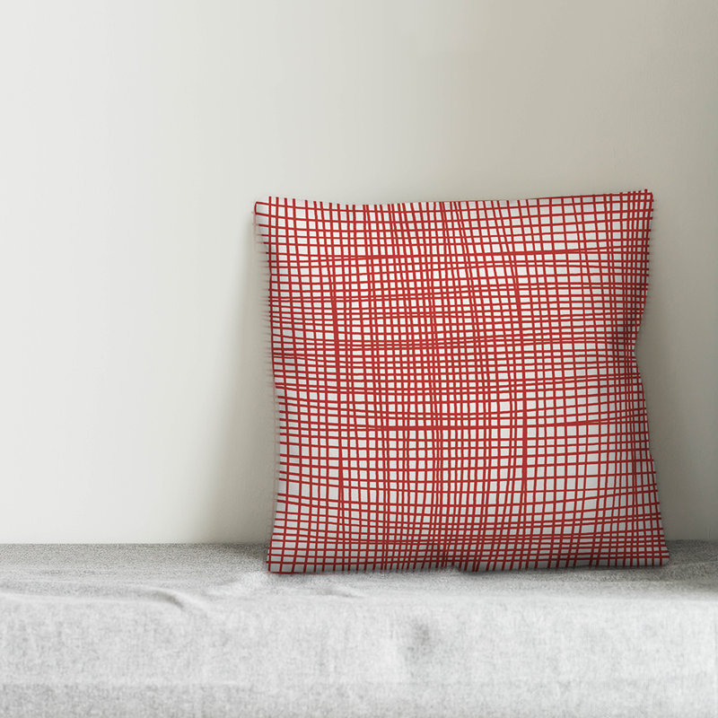  Housse et insert de coussin carré Tally, 20 po x 20 po, Carreaux rouges