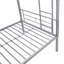 Lit superposé en métal argenté - chambre moderne au choix économiseur d'espace, construction, sommeil tranquille et stable, grand roulement, escalier sécuritaire, installation simple au-dessus, assemblage facile avec des instructions claires, toutes les pièces incluses, sans boîte-1685607745